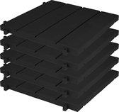 EDA Tuintegel/terrastegel - 5x - zwart - kunststof - weerbestendig - 38 x 38 cm - vlonder vloertegels