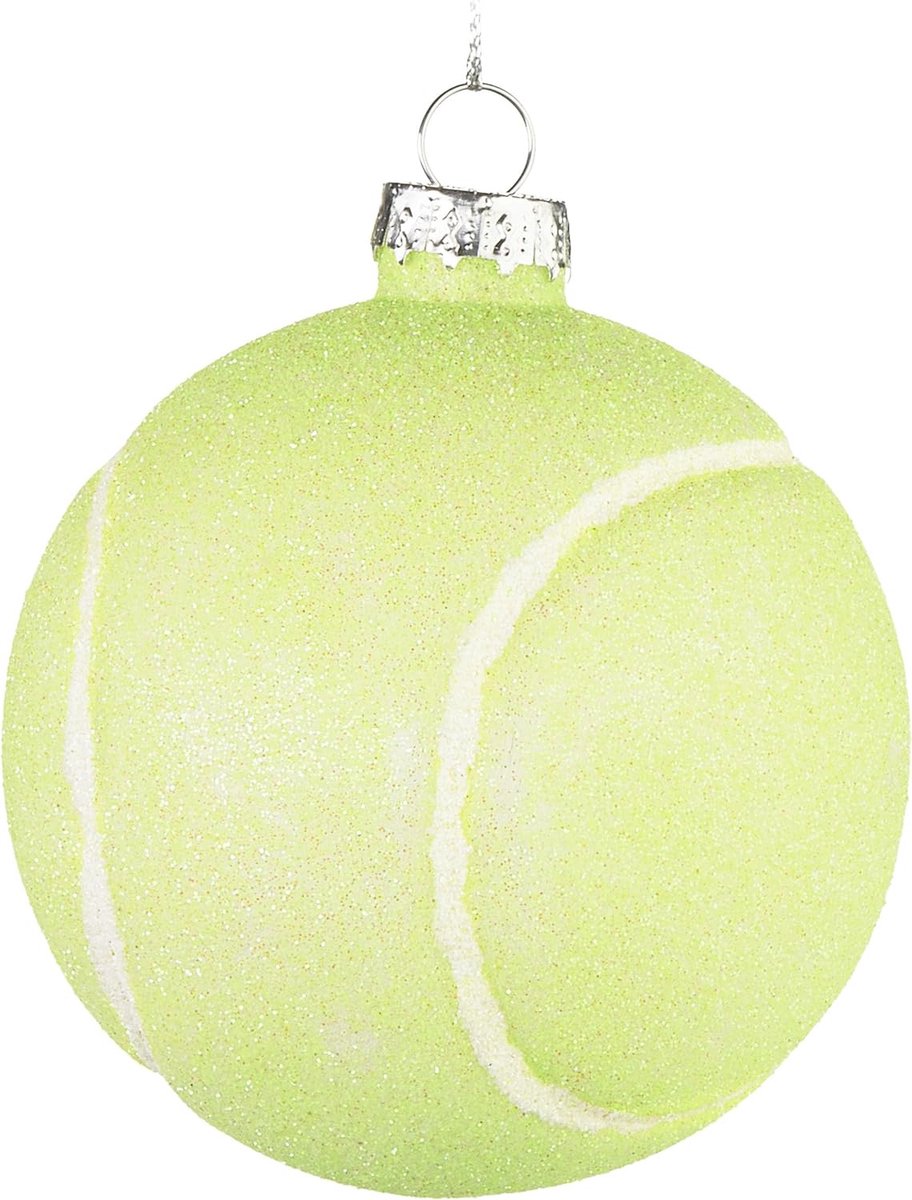 BRUBAKER Tennisbal - Handbeschilderde Kerstbal Van Glas - 8 Cm Tennisboombal - Kerstdecoratie Voor Tennissers En Tennisliefhebbers - Mondgeblazen Kerstboomversiering - Decoratieve Hanger