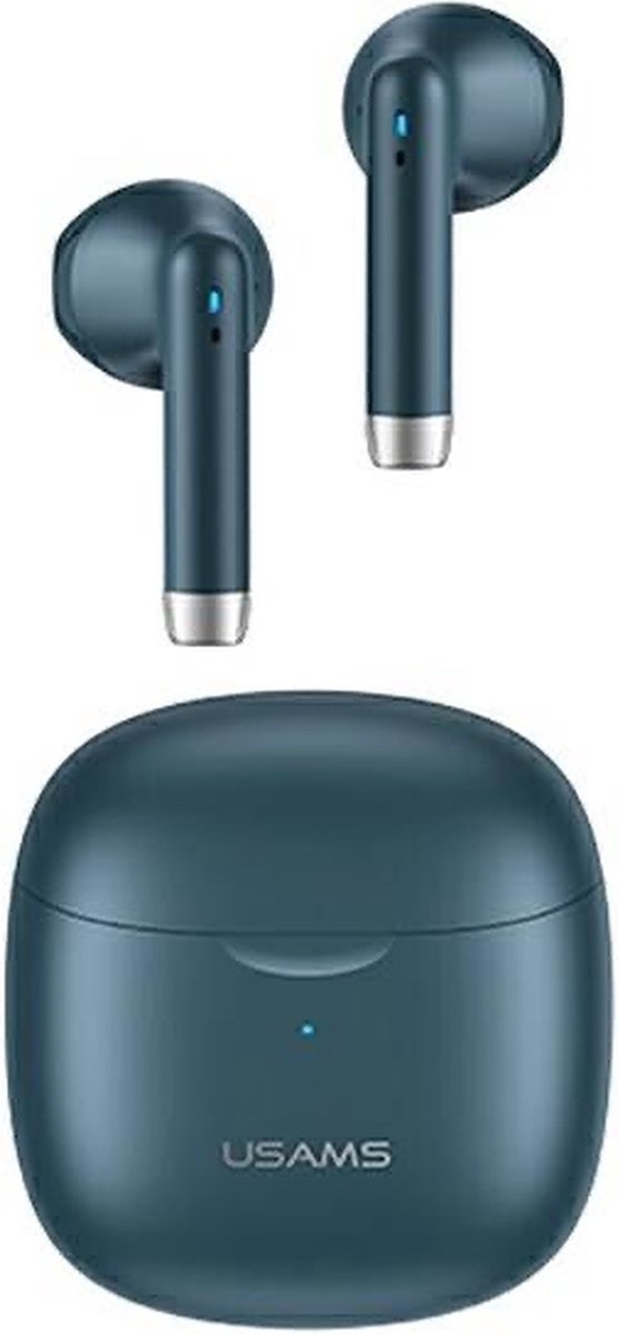 Usams IA04 - Draadloze in-ear oordopjes - earbuds - Bluetooth 5.0 - USB-C - Mini TWS draadloze koptelefoon met oplaadcase - Blauw