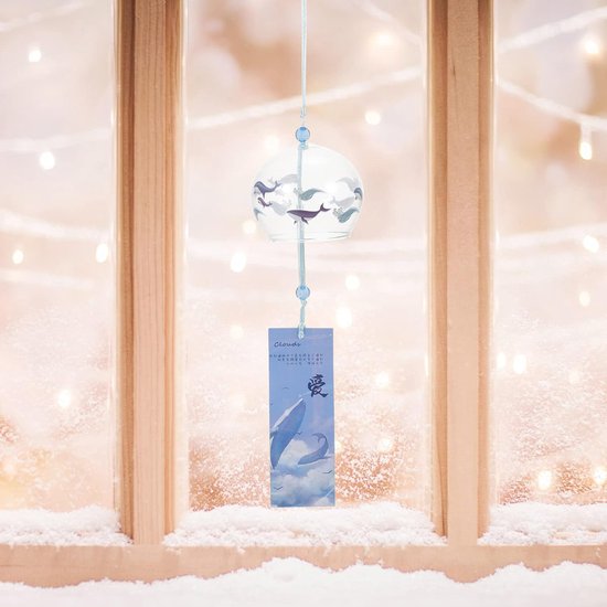 Carillon à vent en verre japonais, amulette porte-bonheur