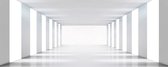 Fotobehang - White Corridor 375x150cm - Vliesbehang