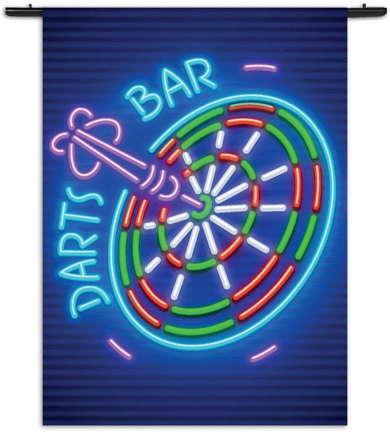 Mezo Wandkleed Darts Bar Rechthoek Verticaal L (165 X 120 CM) - Wandkleden - Met roedes