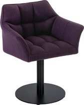 CLP Damaso Loungestoel - Binnen - Met armleuning - Eetkamerstoel Metaal frame - purper Stof