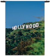 Velours Wandkleed Hollywood Letters Rechthoek Verticaal XL (210 X 150 CM) - Wandkleden - Met roedes