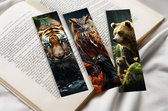 Animal boekenleggers - Set van 3 - Dubbelzijdig gedrukt