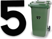 Huisnummer kliko sticker - Nummer 5 - Klein zwart - container sticker - afvalbak nummer - vuilnisbak - brievenbus - CoverArt