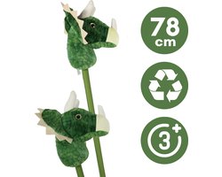 WAVE Stokpaard dino - Hobby horse van gerecycled polyester - vanaf 3 jaar