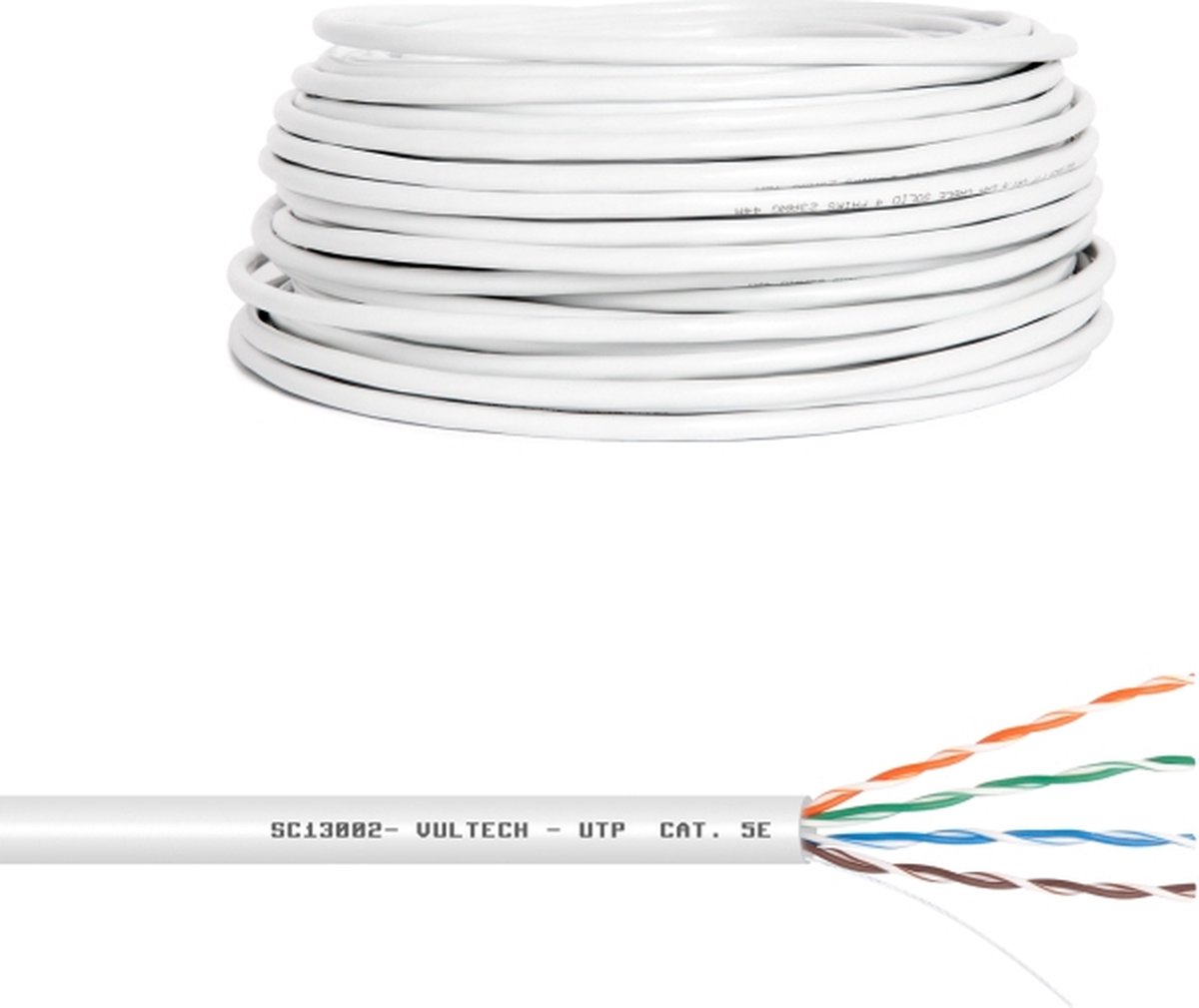 Vultech SC13002-50 netwerkkabel Wit 50 m Cat5e U/UTP (UTP)