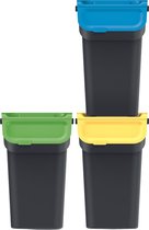 Prosperplast Keden - prullenbakken set van 3x25l - Kaddi Q - Zwart