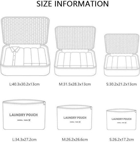 12 stuks verpakking reiskubussen voor koffer bagage organisatoren met 5 trekkoord zakken, koffer organizer tas met waterdichte schoen opbergtas compressie zakjes(Beige-12 stuks