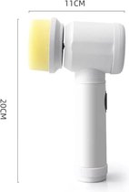 Mauve - Elektrische Reinigingsborstel - Draadloos - Multifunctionele Borstel Schrobben met 5 Borstelkoppen voor Badkamer - Wit - Toilet - Badkuipen - Tegels - Vloer