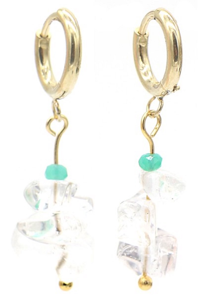 Earrings - oorbellen - doorschijnende witte steentjes - clear stones - moeder - mama - kado -kerst - verjaardag - stenen - stainless steel - kwaliteit