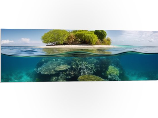 PVC Schuimplaat- Koraal - Oceaan - Zee - Eiland - 120x40 cm Foto op PVC Schuimplaat
