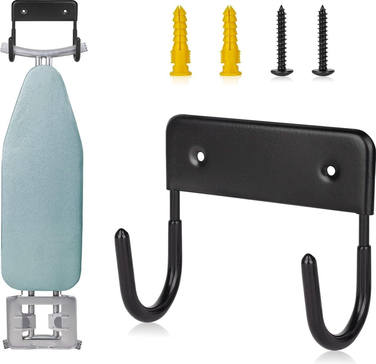 Metalen Muur Mount Strijkplank Houder, Strijkplank Hanger Muur Mount Strijkplank Houder Organisator Wandrek Voor Wasruimtes Opslagrek Opknoping