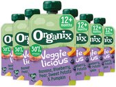 Organix Knijpfruit 12+m Banaan, Bosbes, Peer, Zoete aardappel & Pompoen 100 gr - 6x 100 gr - Voordeelverpakking