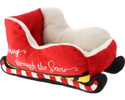 Adori Xmas Arreslee Plush - Hondenmand - 55x45x27 cm Rood