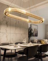 LuxiLamps - Kristallen Kroonluchter - Crystal Led Hanglamp - Woonkamerlamp - 70cm - Met Afstandsbediening - Moderne lamp - Hanglamp