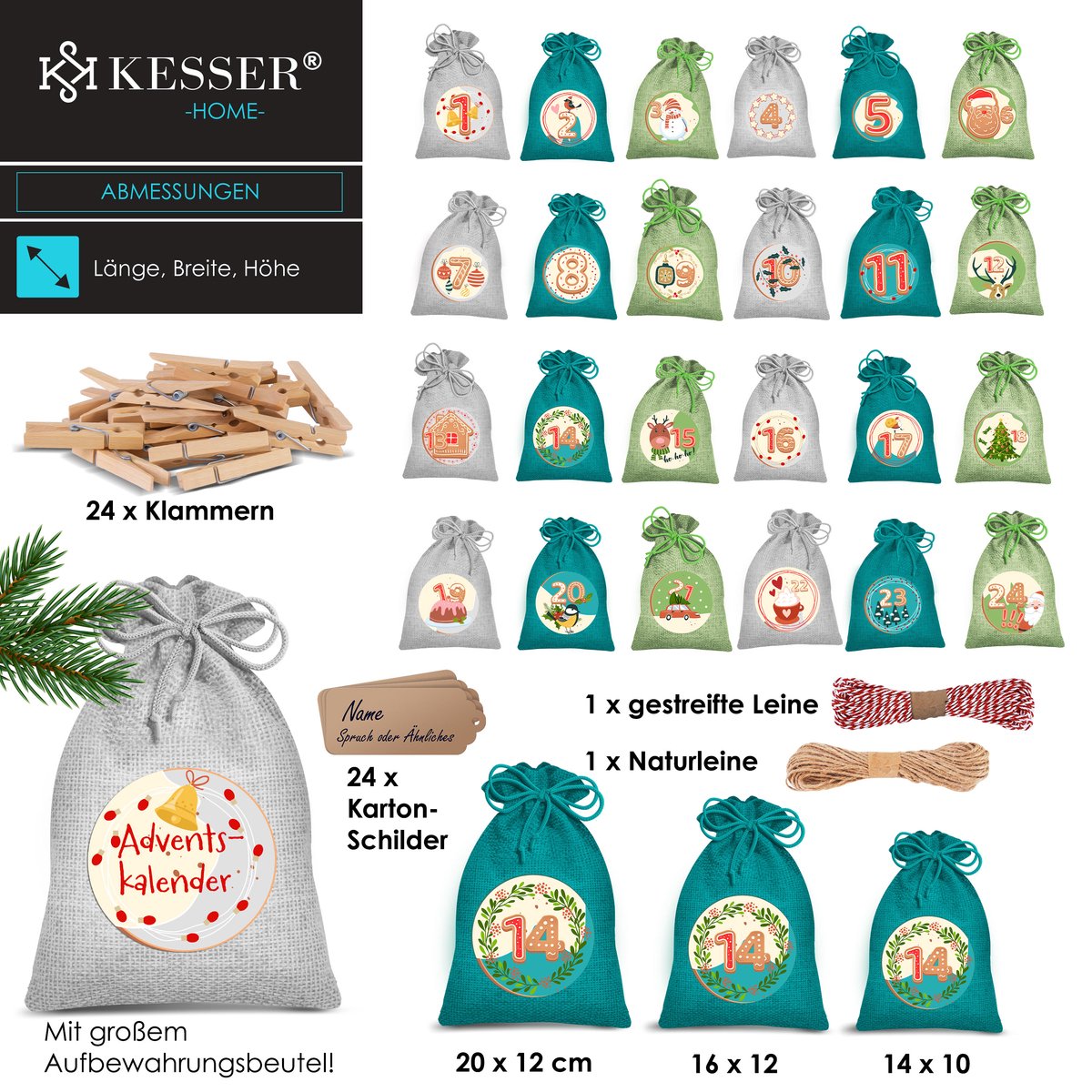 karton-billiger | Adventskalender zur Selbstbefüllung, selber füllen, für Bierflaschen, Bier-Adventskalender, aus Wellpappe