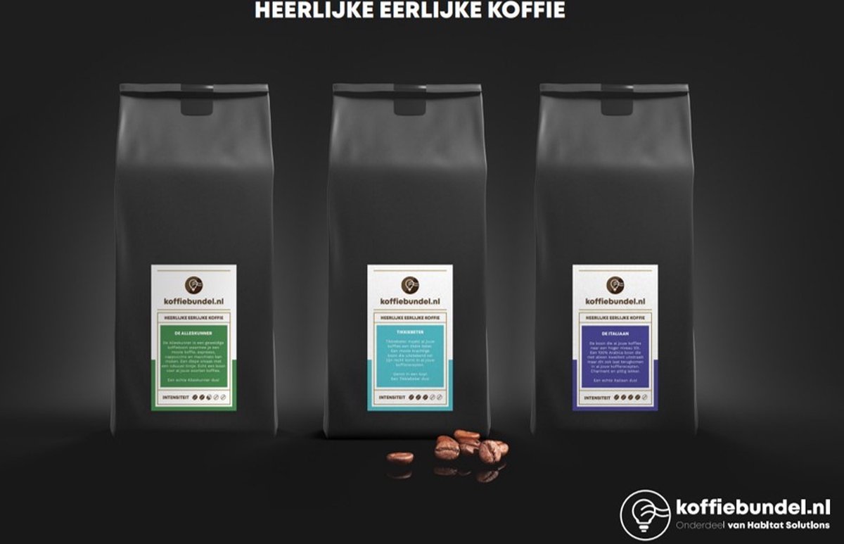 Instantkoffie proefpakket 3 x 500 gram, goed voor zo'n 1.000 koppen koffie!, probeer onze beste professionele instant melanges. De 