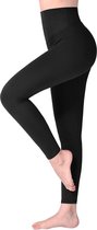 Leggings taille haute pour femme – Legging doux et non transparent avec contrôle du ventre, pantalon extensible de Plus taille pour entraînement, gym , Yoga – Couleur noire – Taille S, M