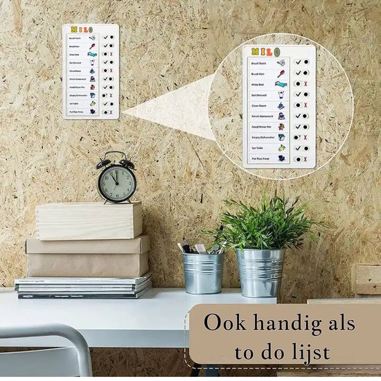 Planificateur de tâches - Tableau de planification pour construire des routines - Planificateur de jour pour enfant - Liste de tâches simple pour chaque situation - Liste de tâches pour les enfants - Blauw