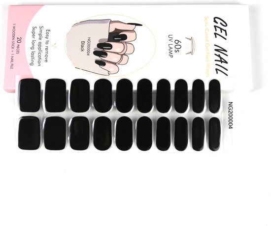 Gel Nail Wraps – Gel Nagel Wraps – Gel Nail Stickers – Gel Nagel Folie - UV lamp – Black