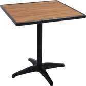 Tuintafel MCW-J95, balkontafel bistrotafel, gastronomie outdoor coating aluminium hout look ~ zwart, teak bruin