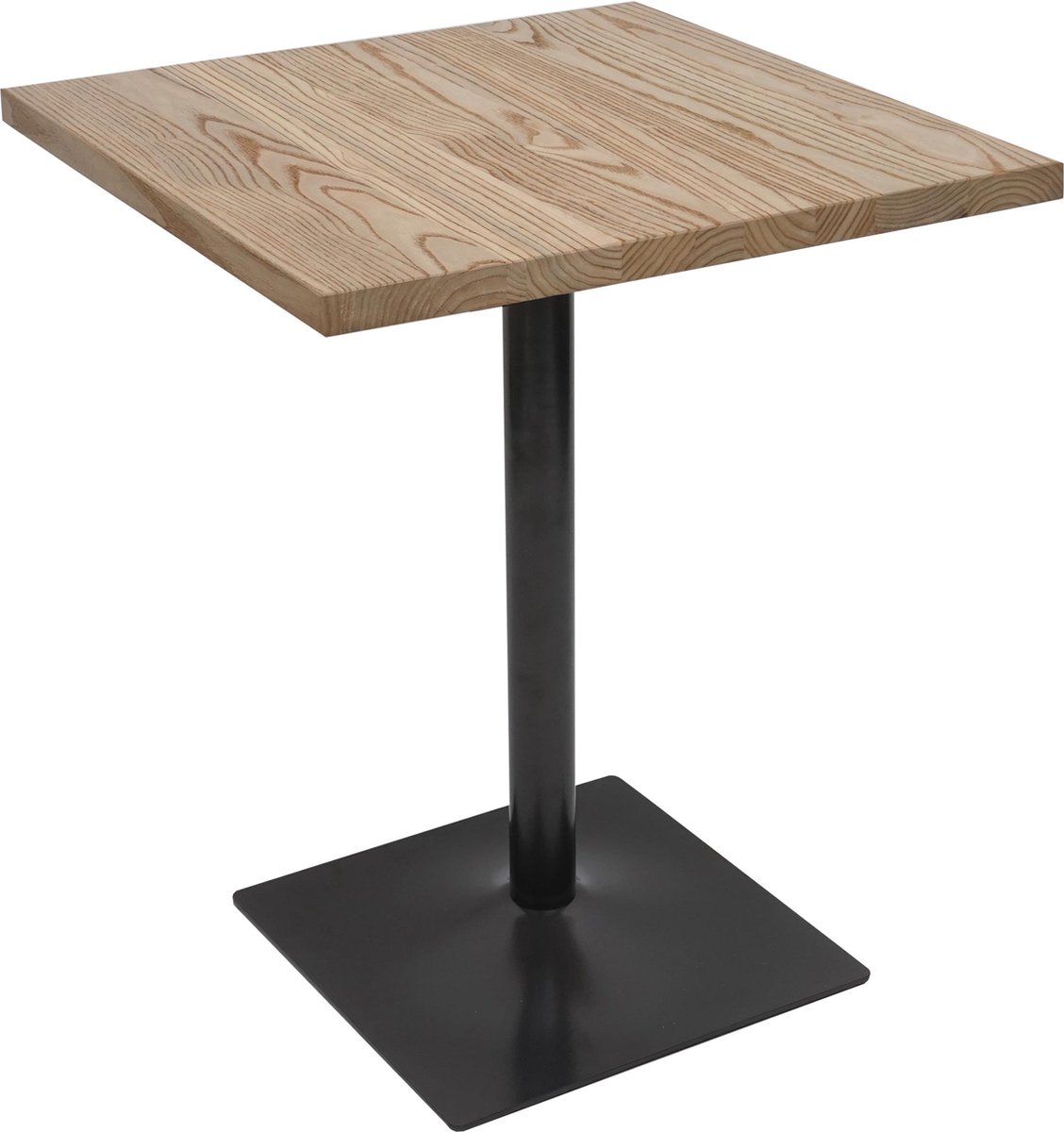 MCW Bistrotafel MCW-H10, bartafel countertafel, industrieel gastro metaal iep massief hout 70x70cm ~ lichtbruin