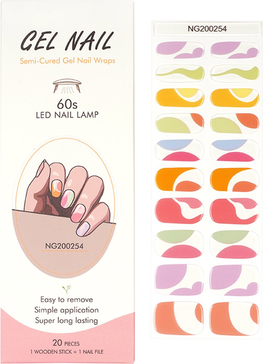 Goedkoopste Gel Nail Wraps – Gel Nagel Wraps – Gel Nail Stickers – Gel Nagel Folie - UV lamp – Color Swirl