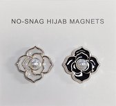 Fako Bijoux® - 2x Magnetische Broche - Hoofddoek Magneet - Sjaal - Hijab Accessoires - Abaya - 17mm - 2 Stuks - Pearl Blossom