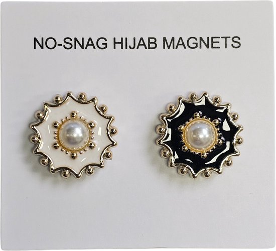Fako Bijoux® - 2x Magnetische Broche - Hoofddoek Magneet - Sjaal - Hijab Accessoires - Abaya - 17mm - 2 Stuks - Pearl Star