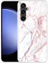 Cazy Hoesje geschikt voor Samsung Galaxy S23 FE White Pink Marble