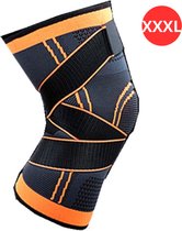 Xerolax Kniebrace - Sportbrace Knie - Knee Sleeves - Knee Sleeves Powerlifting - Compressie Knie Brace - Knee Wraps - Knee Support - Dames - Heren - Oranje - Maat XXXL