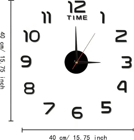 Kreative Feder Ronde 3D designer wandklok Abstract Water in moderne metallic look zwart-zilvergrijs zonder tikkende geluiden (stil kwartsuurwerk