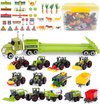 Tractors Speelgoed set - Trekkers - Tractors met Aanhangers - Speelgoed Voertuigen - 31-Delige Voertuig & Accessoires met Bak - Boerderij