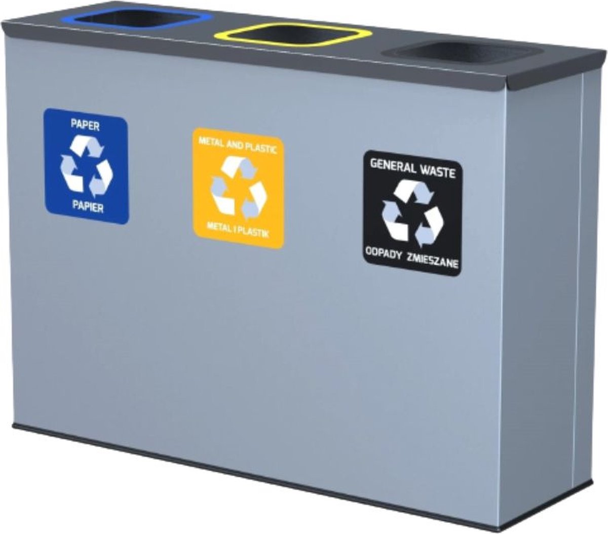 Prullenbak voor afvalscheiding – 30- 60L – Afval sorteren – Afval scheiden – Voor kantoor of bedrijf – Afvalscheidingsprullenbakken – afvalbak recycling voor huishouden – Vuilnisbak afvalscheiding.