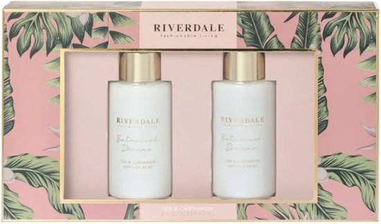 Riverdale Fashionable Living Giftset 2 x diffuser 40 ml Luca Pink Tea & Cardamom - Cadeauset geurstokjes thee & kardamom - Cadeauverpakking
