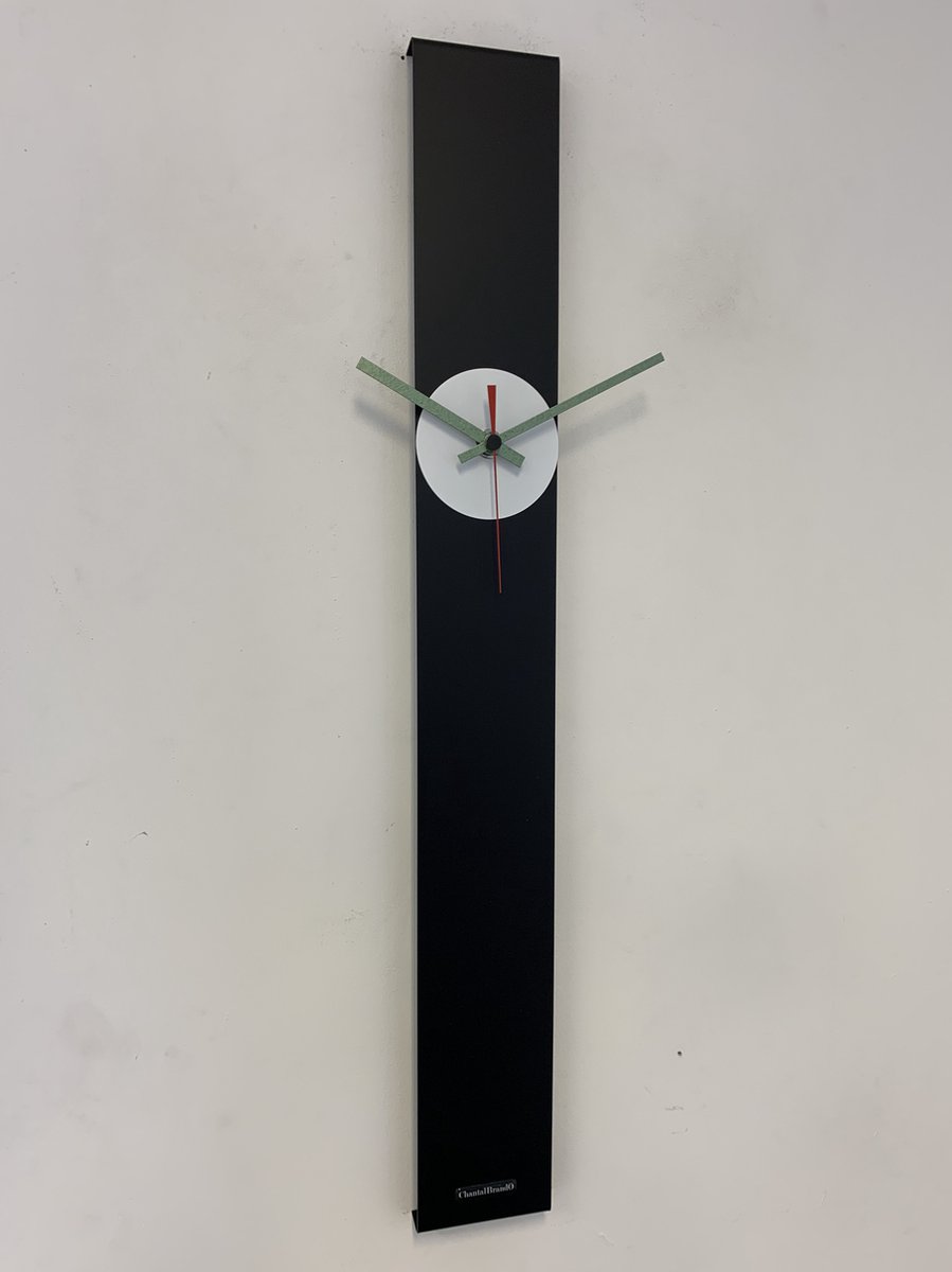 Wandklok CHANTALBRANDO SUMMIT BLACK & WHITE MODERN DESIGN = ZWART & WIT