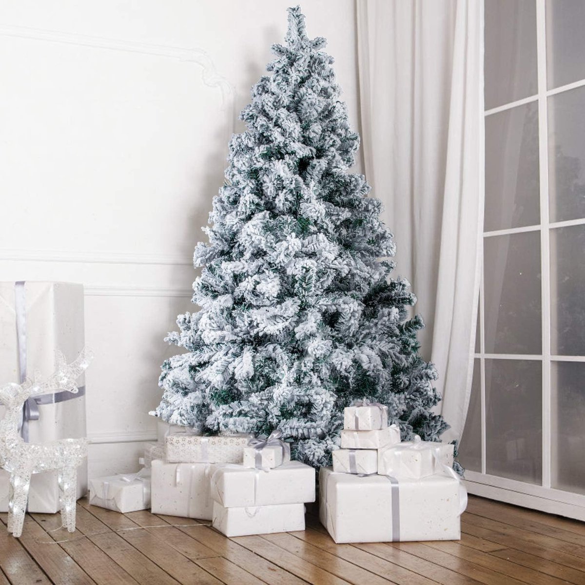 kerstboom, 180 cm, 700 tips, eenvoudig te monteren, kerstboomdecoratie voor binnen en buiten, met metalen standaard voor de boom
