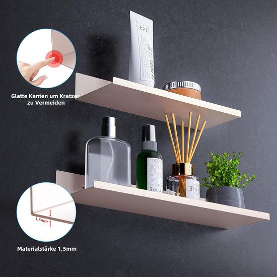 QL Douche Plank, Roestvrij Staal Douche Plank SUS304, Badkamer Planken Minimalistisch Ontwerp, 40CM, Chroom