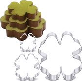 Roestvrijstalen klavertje cakevorm set van 3 voor laagjescakevorm, mousse ringvorm. Ideaal voor trouwtaartvorm en dessertvorm (klavertje).