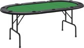 vidaXL - Pokertafel - voor - 10 - spelers - inklapbaar - 206x106x75 - cm - groen