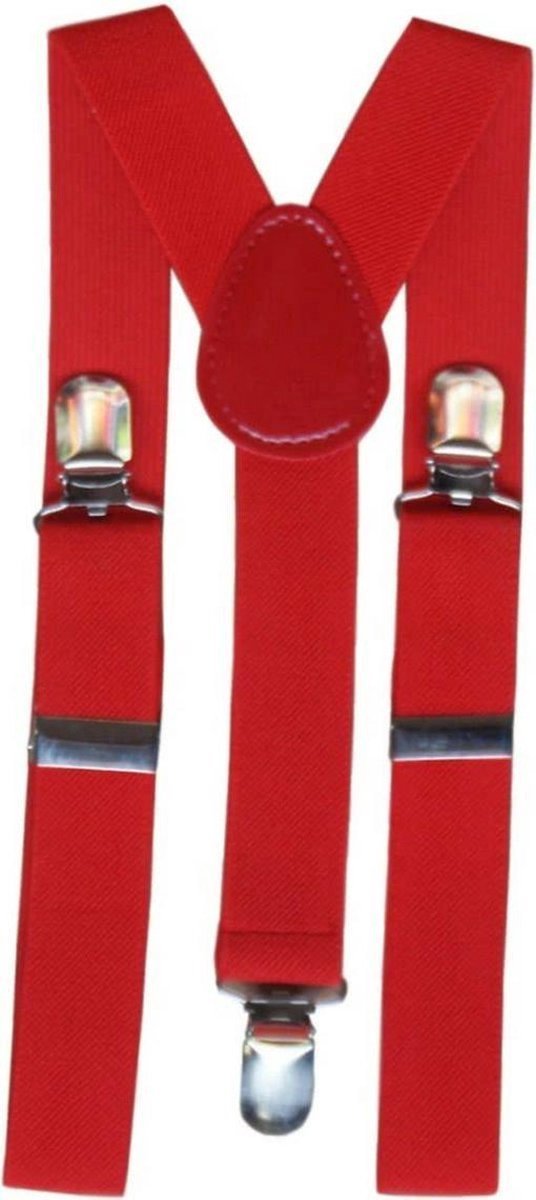 CHPN - Bretels - Kinder Bretels - 4-12 jaar - Elastisch - Elastische bretels - Rood - Broekophouder - Rode bretels