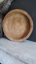 schaal hout landelijk stoer met rand 29,5 cm