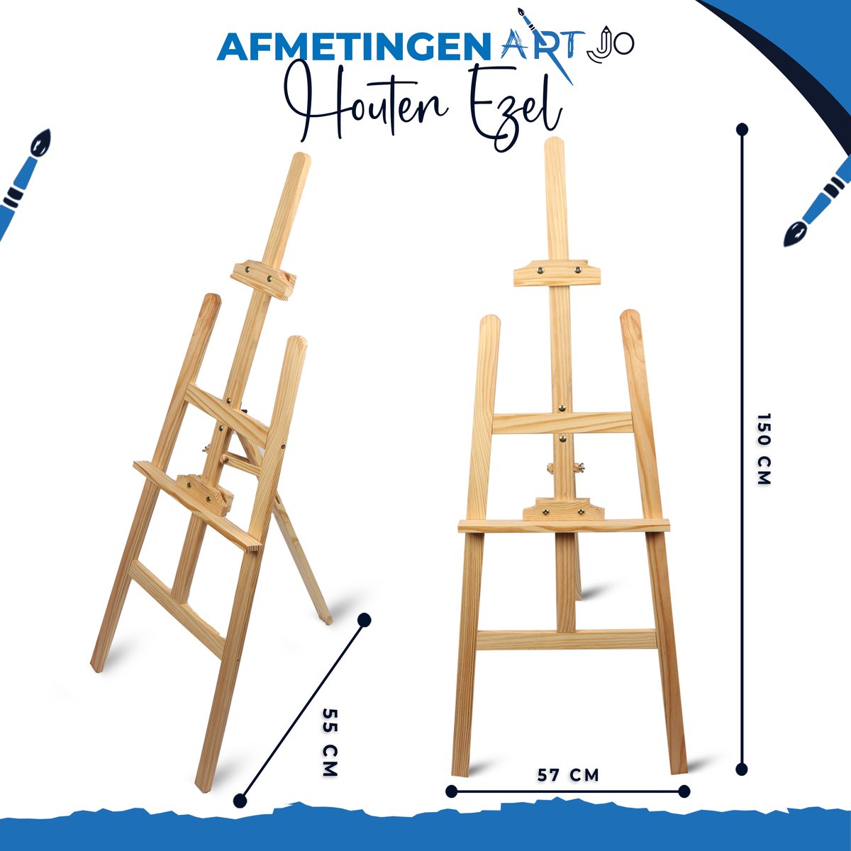 Schildersezel 150 cm Ezel Voor Volwassenen Schilderen Schildersdoek - Schildersezels - Verf - Verven - Schilderset - Atelierezel - Veldezel - Verstelbaar - Inklapbaar — afbeelding 5
