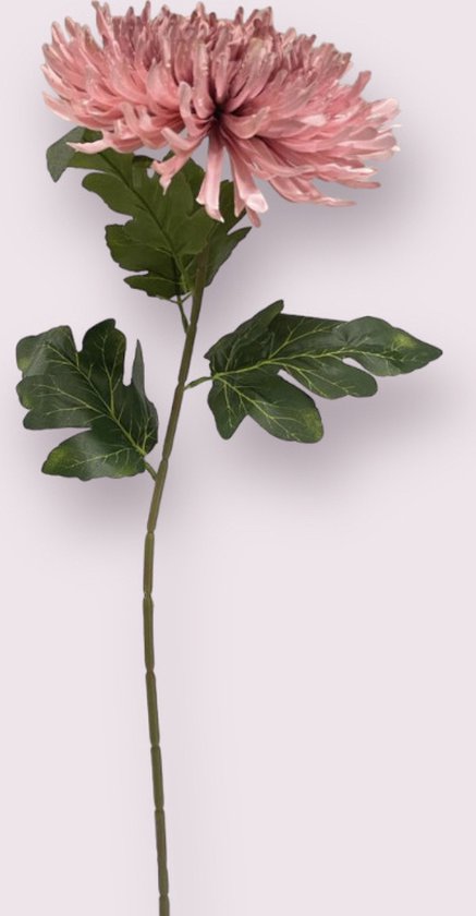 Zijden kunstbloem Chrysant | Roze | Lengte 65 centimeter