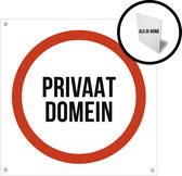 Pictogram/ bord aluminium | "Privaat domein" | 20 x 20 cm | Dikte: 3 mm | Roestvrij | Met 4 boorgaten | Verboden toegang | Geen doorgang | Privé eigendom | 1 stuk