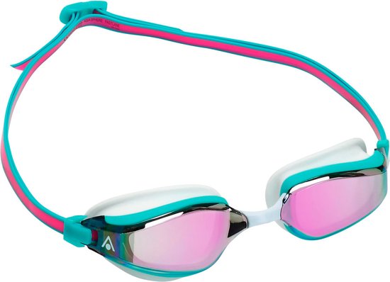 Aquasphere Fastlane - Zwembril - Volwassenen - Pink Titanium Mirrored Lens - Roze/Turquoise