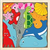 Puzzle océan éducatif - speelgoed plus durables - Jouets éducatifs - 3 ans - Animaux de l'océan en bois - Jeu de Blocs