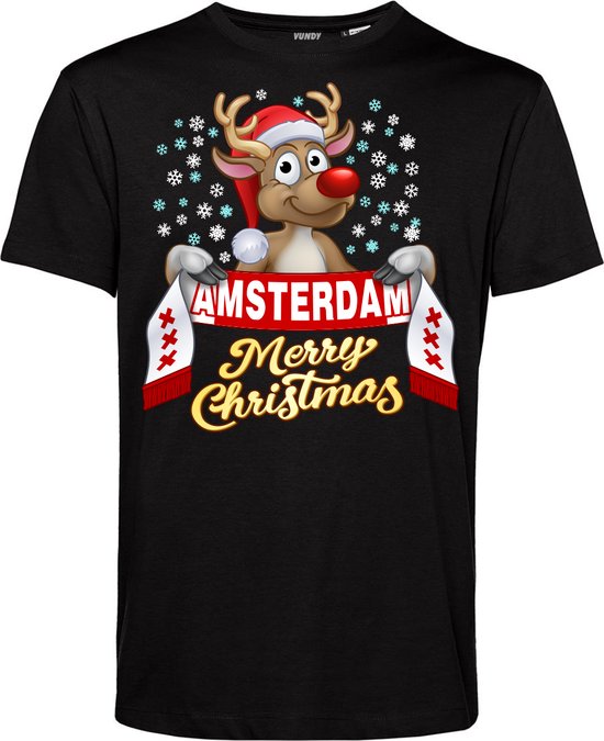 T shirt Amsterdam Foute Kersttrui Dames Heren Kerstcadeau Ajax supporter Zwart. bol